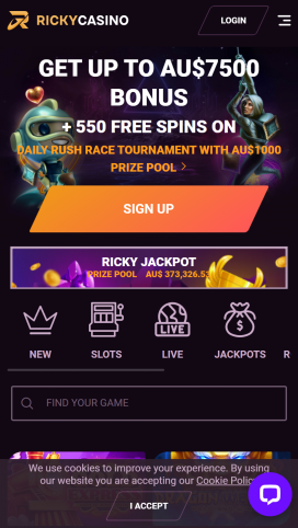 Ricky Casino Apps Homepage