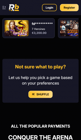 Roibets Casino Apps Homepage