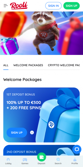 Rooli Casinos Homepage