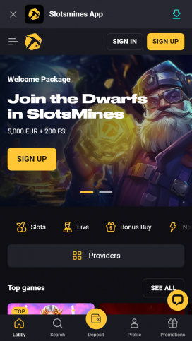SlotMines Casino Apps Homepage
