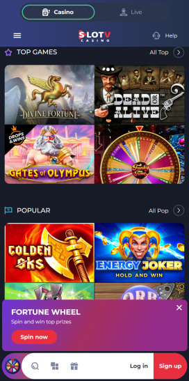 SlotV Casino Apps Homepage