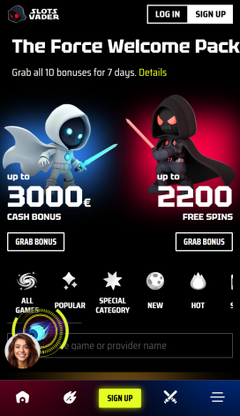 SlotsVader Apps Homepage