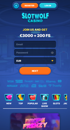Slotwolf Casinos Homepage