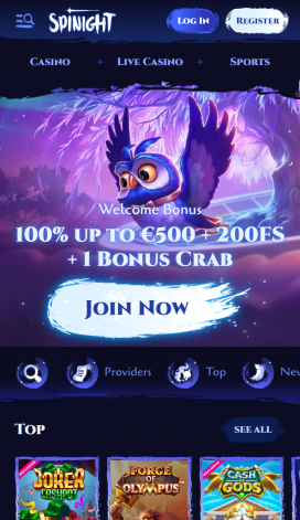 Spinight Casino Apps Homepage