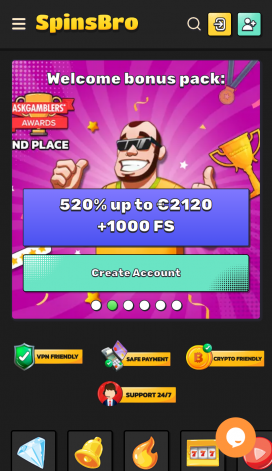 SpinsBro Apps Homepage