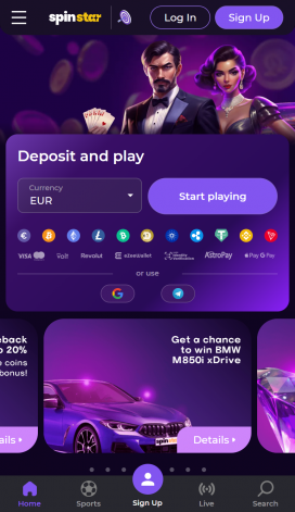 Spinstar Casino Apps Homepage