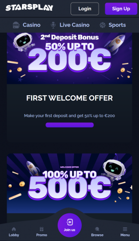 StarsPlay Apps Homepage