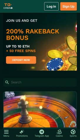 TG Casino Apps Homepage