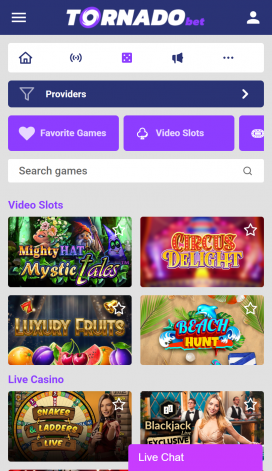 Tornadobet Apps Homepage