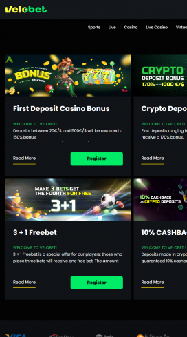 VeloBet Apps Homepage