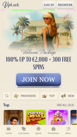 VipLuck Casino Apps Homepage