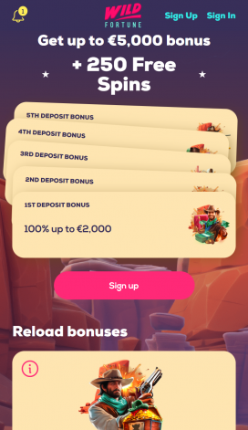 Wild Fortune Casino Apps Homepage