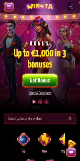 Winota Casino Apps Homepage