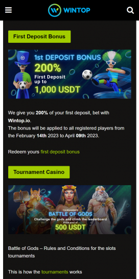 Wintop Casino Apps Homepage