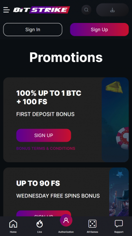 Bitstrike Casino Apps Homepage