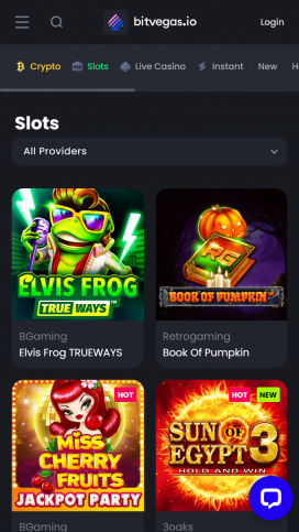 Bitvegas.io Apps Homepage