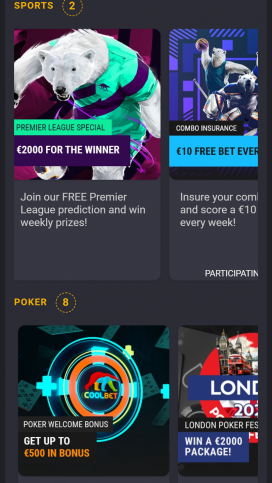 Coolbet Apps Homepage
