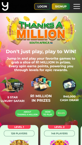 YeboCasino Apps Homepage