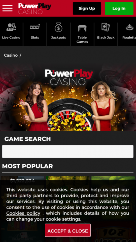 PowerPlay Casino Apps Homepage