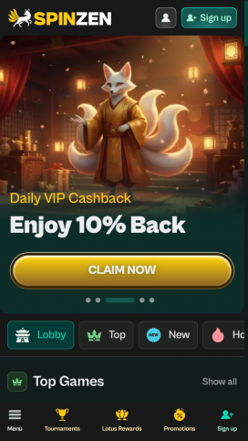 Spinzen Apps Homepage