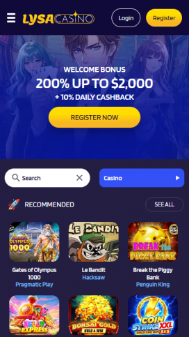 LysiaCasino Homepage