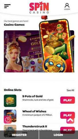 Aplicaciones de Spin Casino Homepage