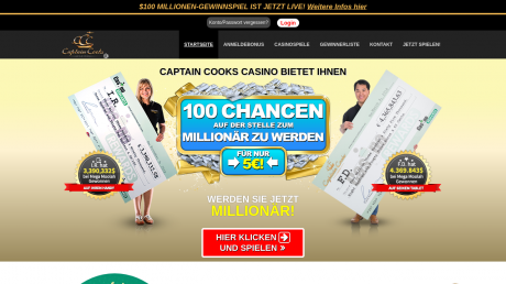 Captain Cooks Casinos Homepage