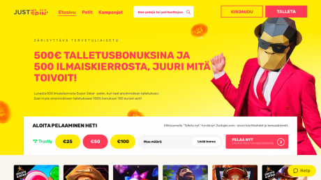 JustSpin Casinos Homepage