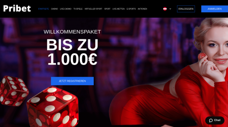 Pribet-appen Homepage