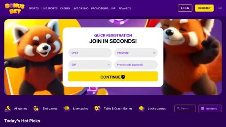 Bonusbet Homepage