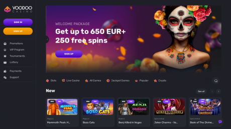 Voodoo Casinos Homepage