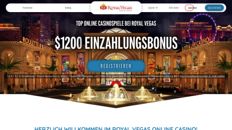 Royal Vegass Homepage