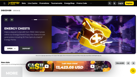 Aplikacje EnergyCasino Homepage