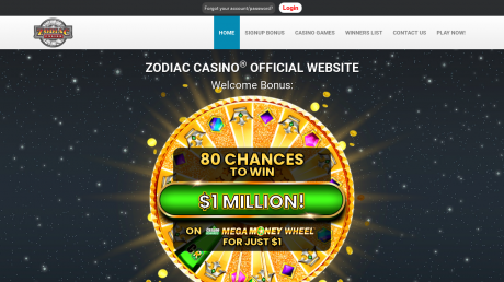 Zodiac Casinos Homepage