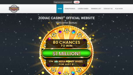 Zodiac Casinos Homepage