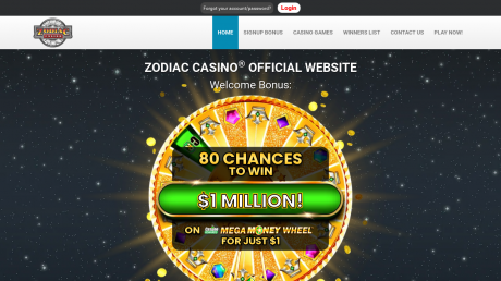 Zodiac Casinos Homepage
