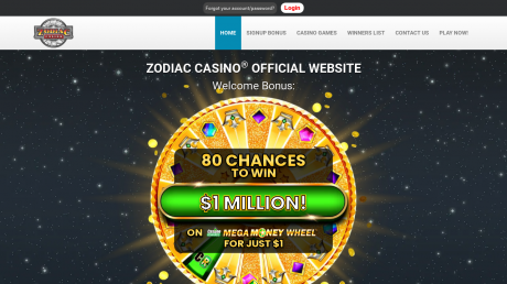 Zodiac Casinos Homepage