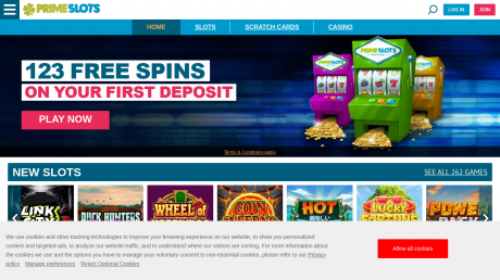 Prime Slots Casinos Homepage