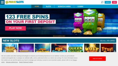 Prime Slots Casinos Homepage