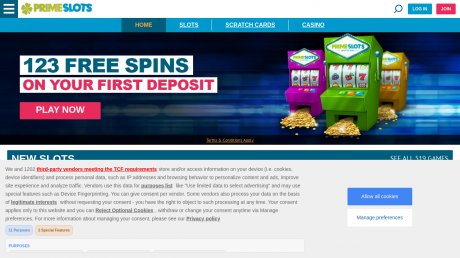 Prime Slots Casinos Homepage