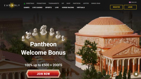 Εφαρμογή Casinoly Homepage