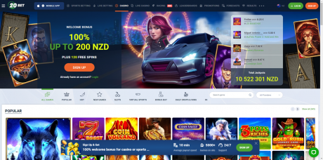 20Bet Casino alkalmazások Homepage