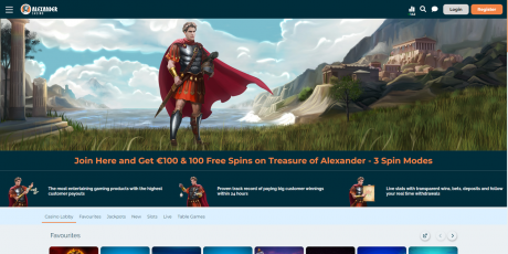 Alexander Casino-apper Homepage