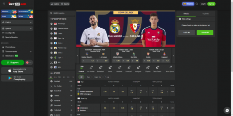 BetOnRed Alkalmazások Homepage