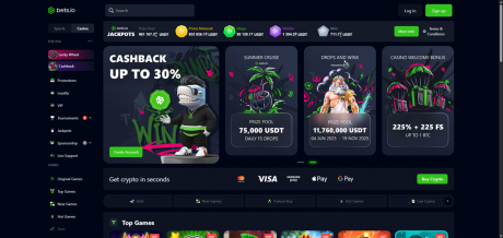 bets.io Casinos Homepage