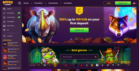 Εφαρμογή Bizzo Casino Homepage