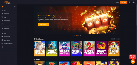Blaze Spins Casinos Homepage