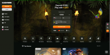 Cashwin-appen Homepage