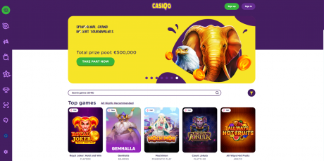 Casiqo Casino Homepage