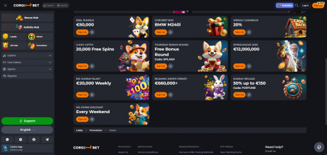 CorgiBets Homepage